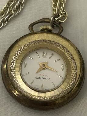 Vintage Waldman Antimagnetic Pendant Watch- Swiss Made-Not Working Parts/repair